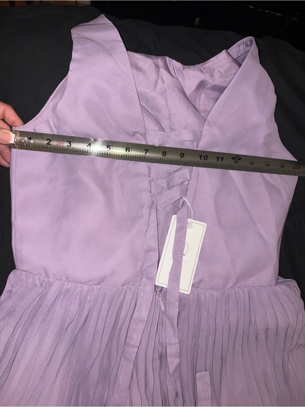 Lavender Sleeveless Pleated Maxi Dress - Picture 6 of 10